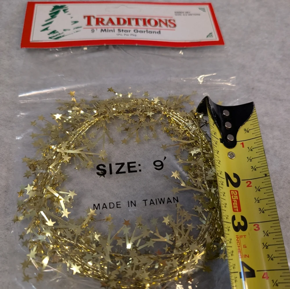 3 packs of New Unopened 9' Traditions Mini Star Garland (X6004 061)
